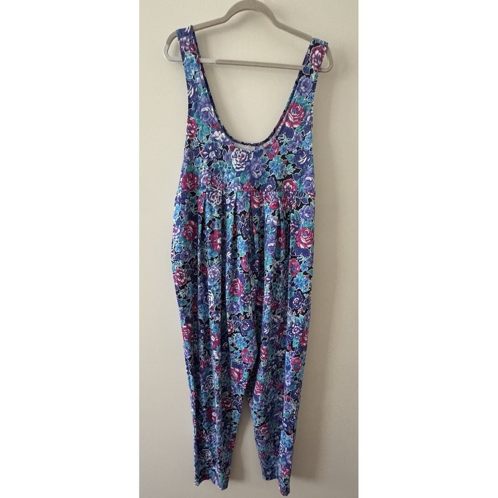 Vintage Dividends Maternity Romper Women's Size 14 Floral 80s 90s